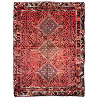 6' 4'' x 4' 11'' Shiraz Authentic Persian Hand Knotted Area Rug - 112773
