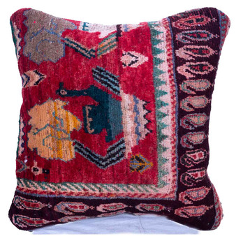 Ardabil Persian Rug 1'8" x 1'8" - Semi Antique Medallion Turquoise, White Hand Knotted | front view | SKU 113026