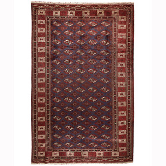 12' 4 x 8' 2 Turkmen Authentic Persian Hand Knotted Area Rug | Los Angeles Home of Rugs