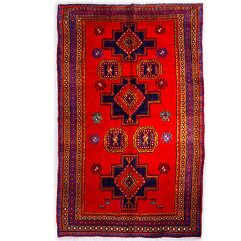 Ardabil Persian Rug 10'2" x 5'11" - Semi Antique Medallion Turquoise, White Hand Knotted | front view | SKU 112950