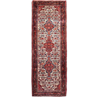 9' 10'' x 3' 3'' Hamadan Authentic Persian Hand Knotted Area Rug - 112979