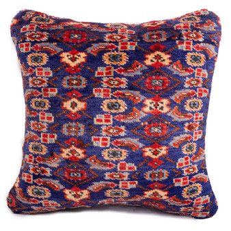 Ardabil Persian Rug 1x1 ft - Semi Antique Medallion Turquoise, White Hand Knotted | front view | SKU 113044