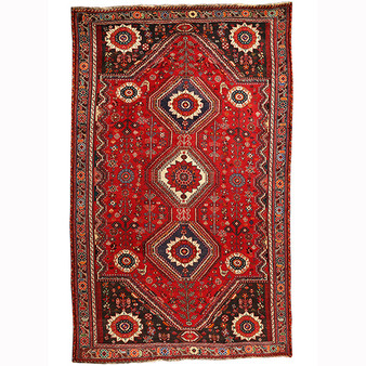 9' 9 x 6' 1 Shiraz Authentic Persian Hand Knotted Area Rug | Los Angeles Home of Rugs