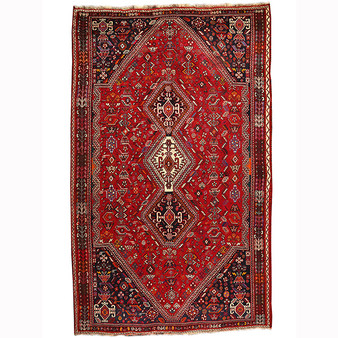 10' 0 x 6' 3 Shiraz Authentic Persian Hand Knotted Area Rug | Los Angeles Home of Rugs