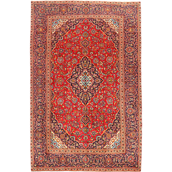 Ardakan Persian Rug 10'6" x 6'5" - Semi Antique Medallion Ivory, Beige Hand Knotted | front view | SKU 111110