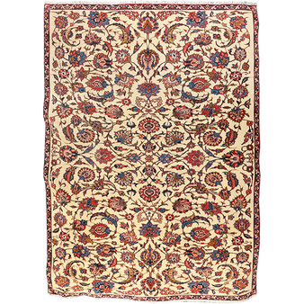 9' 4 x 6' 8 Isfahan Authentic Persian Hand Knotted Area Rug | Los Angeles Home of Rugs