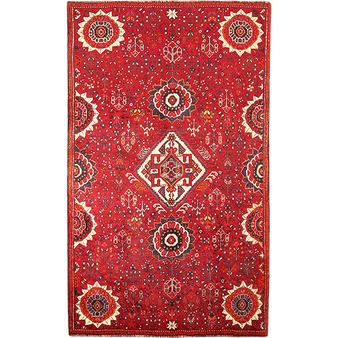 6' 10 x 3' 11 Shiraz Authentic Persian Hand Knotted Area Rug | Los Angeles Home of Rugs