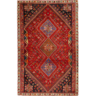 8' 2 x 5' 2 Shiraz Authentic Persian Hand Knotted Area Rug | Los Angeles Home of Rugs