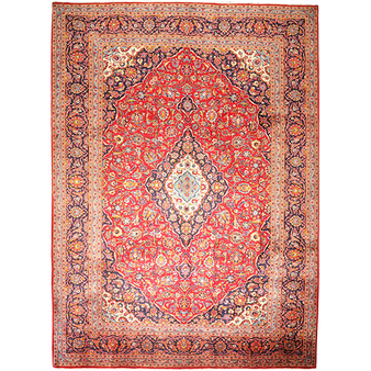 Ardakan Persian Rug 14'0" x 10'0" - Semi Antique Medallion Ivory, Beige Hand Knotted | front view | SKU 111623