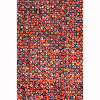 Arak Persian Rug 13'9" x 10'3" - Semi Antique Medallion Crimson, Red Hand Knotted | front view | SKU 111634