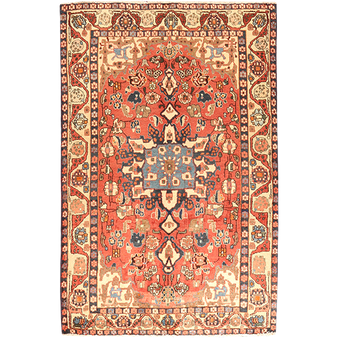 6' 11 x 4' 7 Isfahan Authentic Persian Hand Knotted Area Rug | Los Angeles Home of Rugs