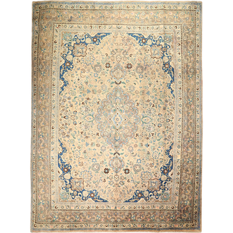 12' 10 x 9' 8 Sabzevar Authentic Persian Hand Knotted Area Rug | Los Angeles Home of Rugs