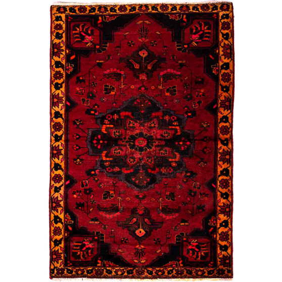 Baluch Persian Rug 5'11" x 3'8" - Semi Antique Mihrab Red, Blue Hand Knotted | front view | SKU 112582