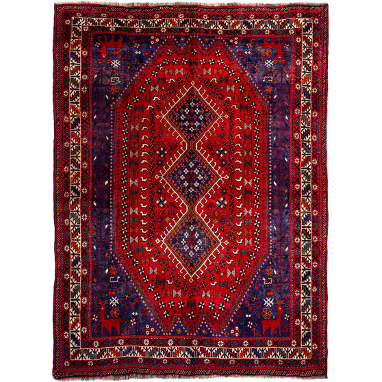 9' 6'' x 6' 10'' Shiraz Authentic Persian Hand Knotted Area Rug - 112759