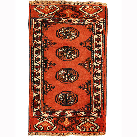 2' 6 x 1' 5 Turkmen Authentic Persian Hand Knotted Area Rug | Los Angeles Home of Rugs