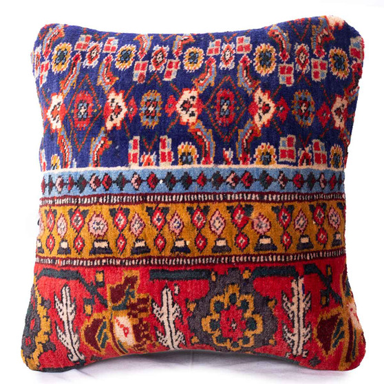 Ardabil Persian Rug 1'8" x 1'8" - Semi Antique Medallion Turquoise, White Hand Knotted | front view | SKU 113022