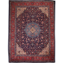 Mahal Persian Rug 13'3" x 10'0" - Semi Antique Medallion Ivory, Pink Hand Knotted | front view | SKU 111716