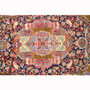 Kashmar Persian Rug 13x9 ft - Semi Antique Afshan Crimson, Ivory Hand Knotted | pile detail | SKU 111722