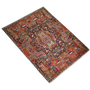 Kashmar Persian Rug 13x9 ft - Semi Antique Afshan Crimson, Ivory Hand Knotted | texture detail | SKU 111722