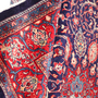 Mahal Persian Rug 13x10 ft - Semi Antique Shah Abbasi, Medallion (Toranj) Navy Blue, Madder Red, Cream Hand Knotted | detail view | SKU 111724