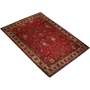 Tabriz Persian Rug 12'9" x 6'11" - Semi Antique Medallion Red, Cream Hand Knotted | texture detail | SKU 111726