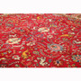 Tabriz Persian Rug 12'9" x 6'11" - Semi Antique Medallion Red, Cream Hand Knotted | pile detail | SKU 111726