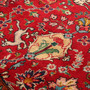 Tabriz Persian Rug 12x6 ft - Semi Antique Afshan All-Over, Shah Abbasi Madder Red, Cream, Navy Blue Hand Knotted | back view | SKU 111726