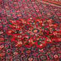 Mahal Persian Rug 10x5 ft - Semi Antique Herati (Mahi), Medallion (Toranj) Dark Red, Navy Blue, Madder Red Hand Knotted | back view | SKU 111727