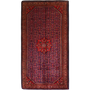 Mahal Persian Rug 10x5 ft - Semi Antique Medallion (Toranj), Herati (Mahi) Dark Red, Navy Blue, Burgundy Hand Knotted | front view | SKU 111728