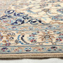 Tabas Persian Rug 9x6 ft - Semi Antique Medallion (Toranj), Shah Abbasi Ivory, Persian Blue, Burgundy Hand Knotted | side view | SKU 111800