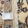 Tabas Persian Rug 9'10" x 6'7" - Semi Antique Medallion White, Blue Hand Knotted | full view | SKU 111800