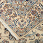 Nain Persian Rug 9x6 ft - Semi Antique Medallion Cream, Beige Hand Knotted | corner detail | SKU 111801