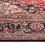 Kashan Persian Rug 11x7 ft - Semi Antique Shah Abbasi, Medallion (Toranj) Crimson, Navy Blue, Cream Hand Knotted | side view | SKU 111802