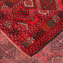 Quchan Persian Rug 10x4 ft - Semi Antique Medallion Red, Blue Hand Knotted | corner detail | SKU 111806