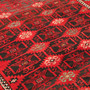 Baluch Persian Rug 9x4 ft - Semi Antique Geometric, Turkmen Gul Madder Red, Dark Red, Burgundy Hand Knotted | back view | SKU 111807
