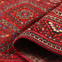 Quchan Persian Rug 9x5 ft - Semi Antique Medallion Red, Blue Hand Knotted | detail view | SKU 111808