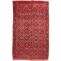 Quchan Persian Rug 9'9" x 5'7" - Semi Antique Medallion Red, Blue Hand Knotted | front view | SKU 111808