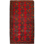 Quchan Persian Rug 10'2" x 5'6" - Semi Antique Medallion Red, Blue Hand Knotted | front view | SKU 111811