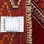 Baluch Persian Rug 12x4 ft - Semi Antique Mihrab Red, Blue Hand Knotted | full view | SKU 111812