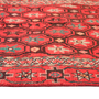 Quchan Persian Rug 9x4 ft - Semi Antique Medallion Red, Blue Hand Knotted | side view | SKU 111813