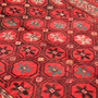 Quchan Persian Rug 9x4 ft - Semi Antique Medallion Red, Blue Hand Knotted | back view | SKU 111813