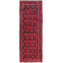 Baluch Persian Rug 13'1" x 5'3" - Semi Antique Mihrab Red, Blue Hand Knotted | front view | SKU 111815