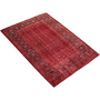 Varamin Persian Rug 9x6 ft - Semi Antique Afshan (All-Over), Herati (Mahi) Madder Red, Dark Red, Navy Blue Hand Knotted | texture detail | SKU 111818