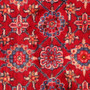 Varamin Persian Rug 9x6 ft - Semi Antique Afshan (All-Over), Herati (Mahi) Madder Red, Dark Red, Navy Blue Hand Knotted | back view | SKU 111818
