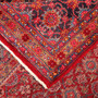 Veramin Persian Rug 9'6" x 6'6" - Semi Antique Vagireh Blue, Navy Blue Hand Knotted | corner detail | SKU 111818