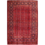 Varamin Persian Rug 9x6 ft - Semi Antique Afshan (All-Over), Herati (Mahi) Madder Red, Dark Red, Navy Blue Hand Knotted | front view | SKU 111818