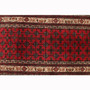 Baluch Persian Rug 6'11" x 3'8" - Semi Antique Mihrab Red, Blue Hand Knotted | pile detail | SKU 111824