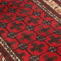 Baluch Persian Rug 6'11" x 3'8" - Semi Antique Mihrab Red, Blue Hand Knotted | back view | SKU 111824