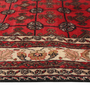 Baluch Persian Rug 6x3 ft - Semi Antique Geometric, Turkmen Gul Dark Red, Burgundy, Cream Hand Knotted | side view | SKU 111824