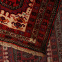 Quchan Persian Rug 13'11" x 2'7" - Antique Medallion Red, Blue Hand Knotted | corner detail | SKU 111827